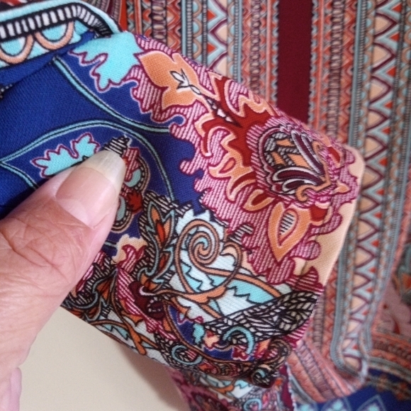 Alya ethnic style 3/4 kimono sleeve longline tunic or midi dress with open back - Picture 5 of 9